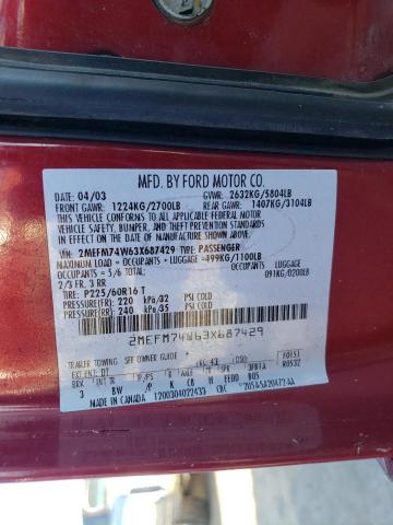 Photo 10 from auction – 2003 MERCURY GRAND MARQ with VIN 2MEFM74W63X687429