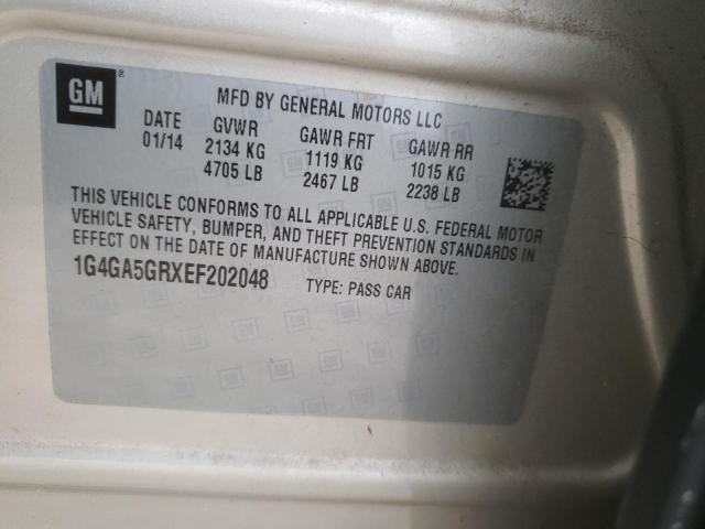 Photo 10 from auction – 2014 BUICK LACROSSE with VIN 1G4GA5GRXEF202048