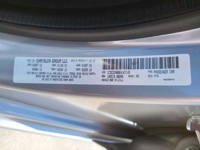Photo 10 from auction – 2014 DODGE AVENGER SE with VIN 1C3CDZAB8EN167145