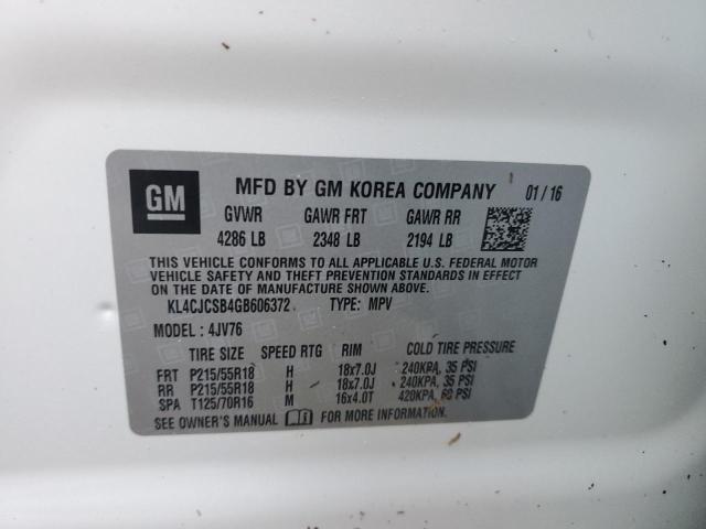 Photo 10 from auction – 2016 BUICK ENCORE with VIN KL4CJCSB4GB606372