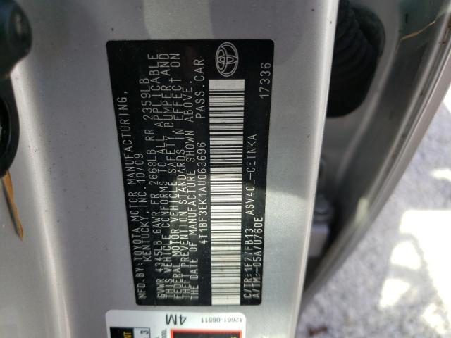 Photo 10 from auction – 2010 TOYOTA CAMRY BASE with VIN 4T1BF3EK1AU063696