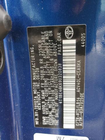 Photo 10 from auction – 2009 TOYOTA CAMRY BASE with VIN 4T1BE46K69U320838