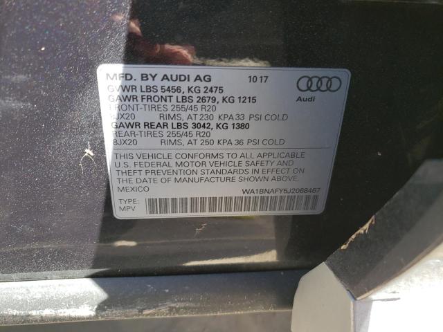 Photo 10 from auction – 2018 AUDI Q5 PREMIUM with VIN WA1BNAFY5J2068467