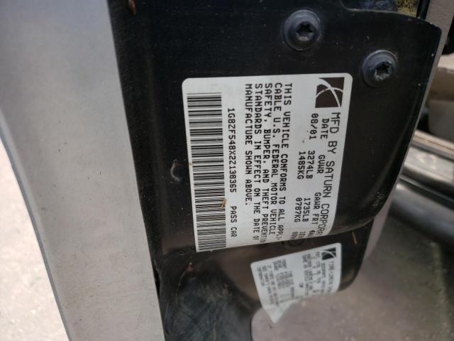 Photo 10 from auction – 2002 SATURN SL with VIN 1G8ZF548X2Z138365