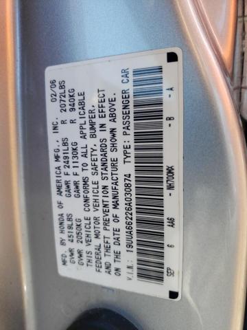 Photo 10 from auction – 2006 ACURA 3.2TL with VIN 19UUA66226A030874