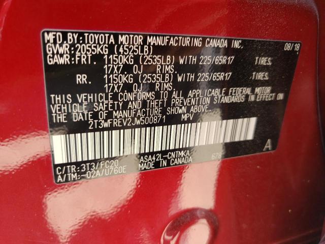 Photo 10 from auction – 2018 TOYOTA RAV4 ADVEN with VIN 2T3WFREV2JW500871