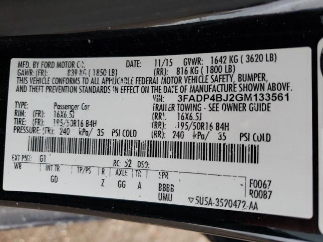 Photo 10 from auction – 2016 FORD FIESTA SE with VIN 3FADP4BJ2GM133561