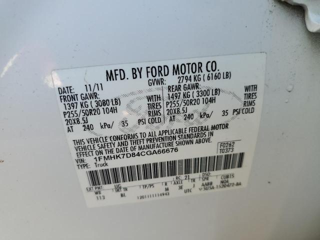 Photo 10 from auction – 2012 FORD EXPLORER X with VIN 1FMHK7D84CGA66676