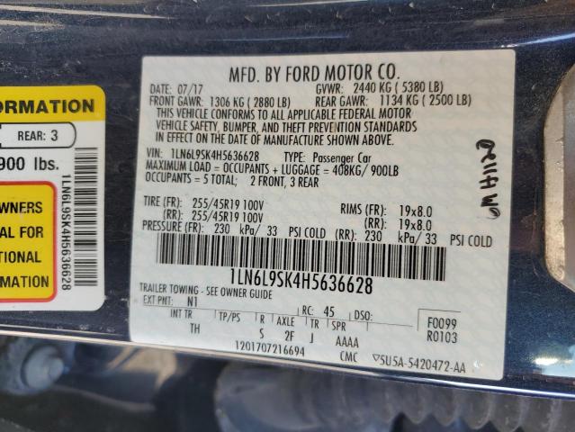 Photo 10 from auction – 2017 LINCOLN CONTINENTA with VIN 1LN6L9SK4H5636628