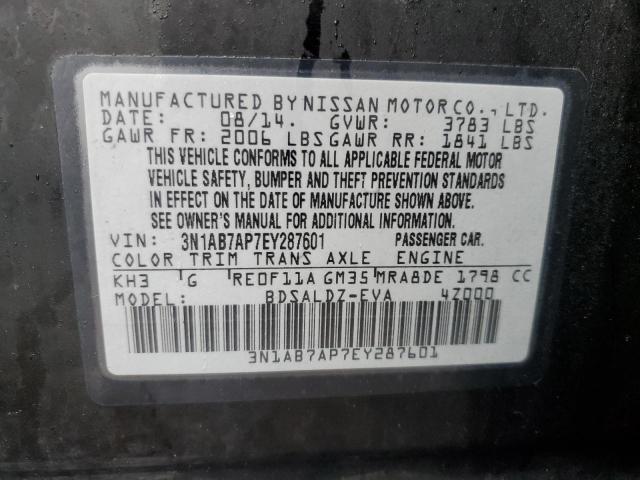 Photo 10 from auction – 2014 NISSAN SENTRA S with VIN 3N1AB7AP7EY287601