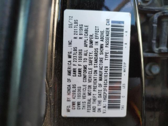 Photo 10 from auction – 2012 HONDA ACCORD SE with VIN 1HGCP2F66CA163428