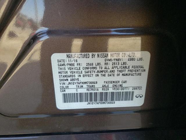 Photo 10 from auction – 2017 INFINITI Q50 PREMIU with VIN JN1EV7APXHM736849