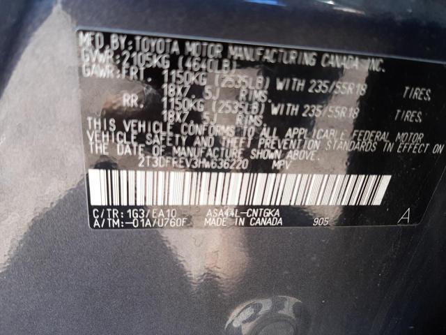 Photo 10 from auction – 2017 TOYOTA RAV4 LIMIT with VIN 2T3DFREV3HW636220