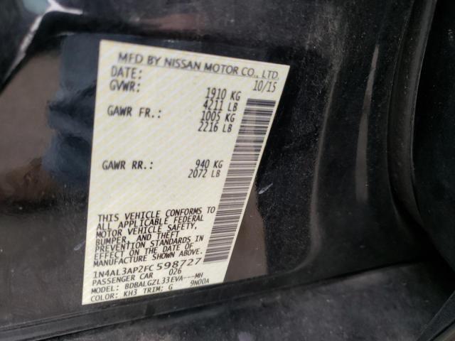 Photo 10 from auction – 2015 NISSAN ALTIMA 2.5 with VIN 1N4AL3AP2FC598727
