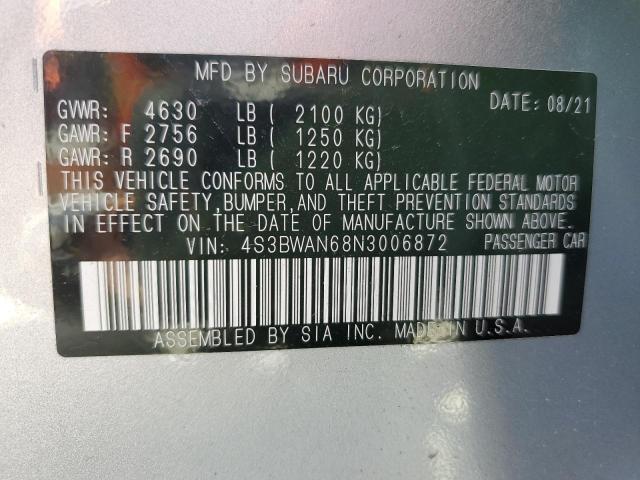 Photo 10 from auction – 2022 SUBARU LEGACY LIM with VIN 4S3BWAN68N3006872