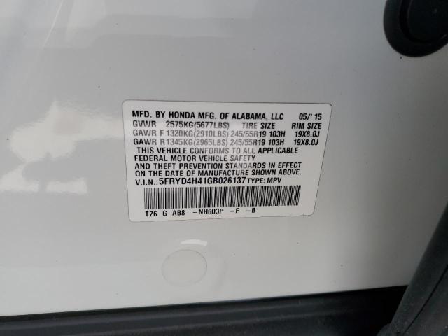 Photo 10 from auction – 2016 ACURA MDX TECHNO with VIN 5FRYD4H41GB026137