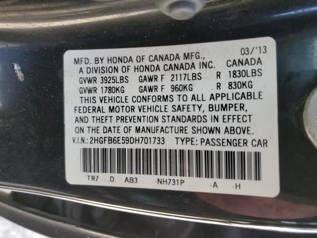 Photo 10 from auction – 2013 HONDA CIVIC SI with VIN 2HGFB6E59DH701733