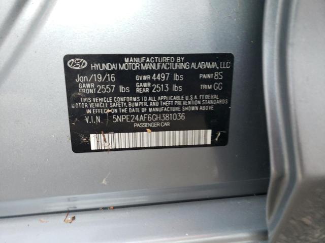 Photo 10 from auction – 2016 HYUNDAI SONATA SE with VIN 5NPE24AF6GH381036