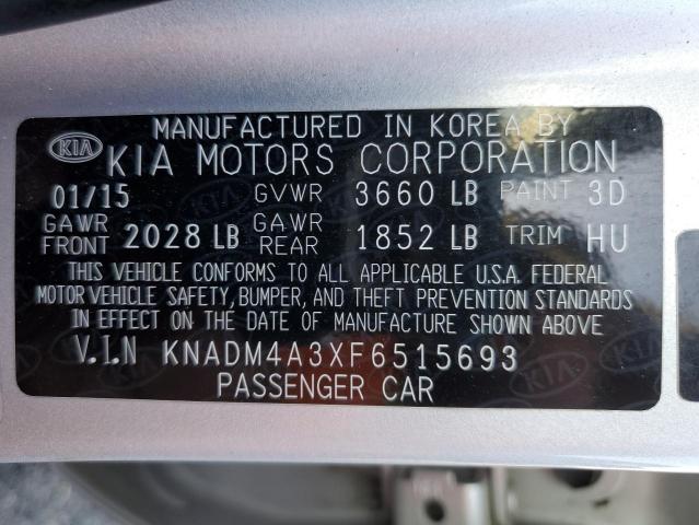 Photo 10 from auction – 2015 KIA RIO LX with VIN KNADM4A3XF6515693