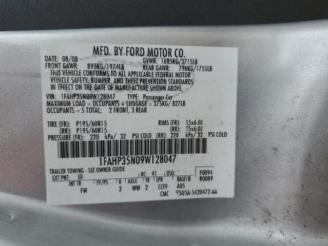 Photo 10 from auction – 2009 FORD FOCUS SE with VIN 1FAHP35N09W128047
