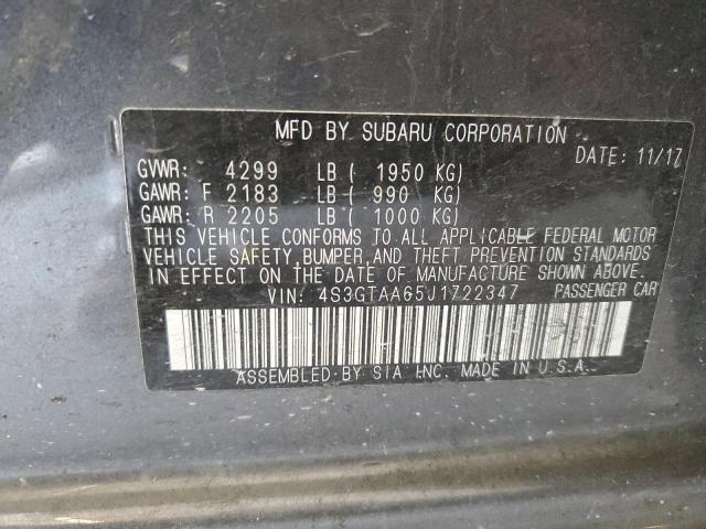 Photo 10 from auction – 2018 SUBARU IMPREZA with VIN 4S3GTAA65J1722347