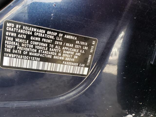 Photo 10 from auction – 2013 VOLKSWAGEN PASSAT SE with VIN 1VWBP7A31DC112720