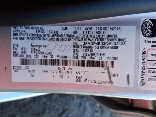 Photo 10 from auction – 2012 FORD FIESTA SE with VIN 3FADP4BJ3CM132123