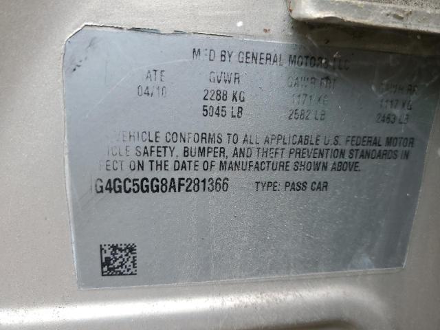Photo 10 from auction – 2010 BUICK LACROSSE C with VIN 1G4GC5GG8AF281366