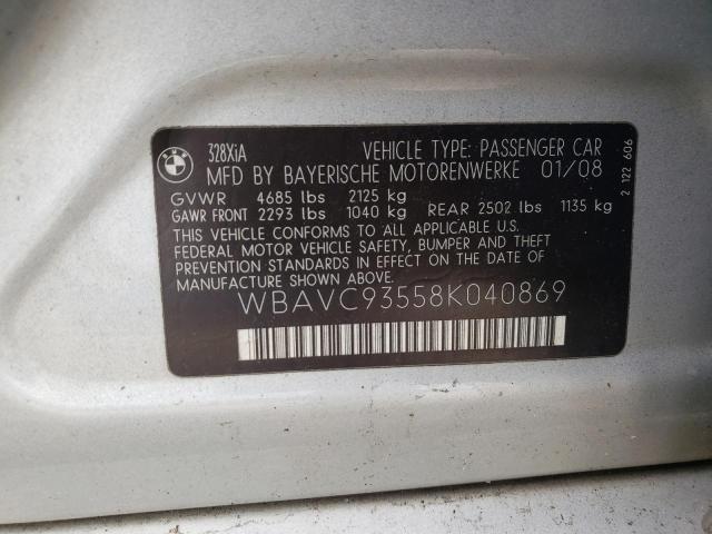 Photo 10 from auction – 2008 BMW 328 XI with VIN WBAVC93558K040869