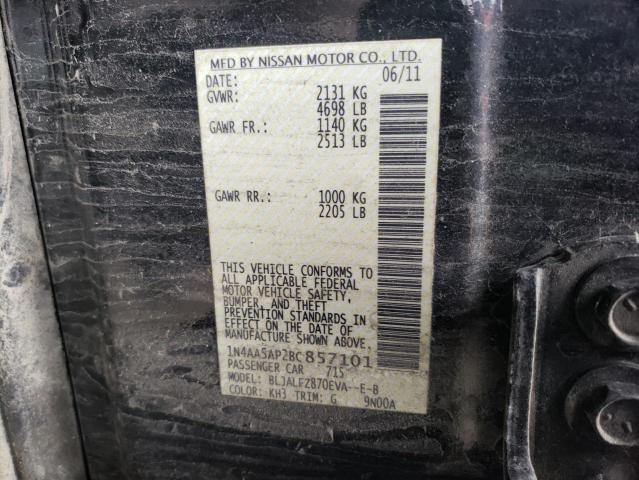 Photo 10 from auction – 2011 NISSAN MAXIMA S with VIN 1N4AA5AP2BC857101