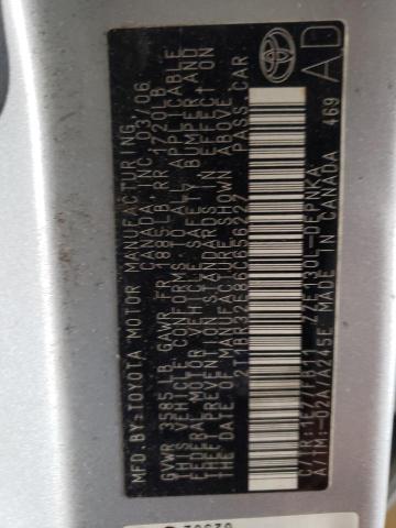 Photo 10 from auction – 2006 TOYOTA COROLLA CE with VIN 2T1BR32E86C656227