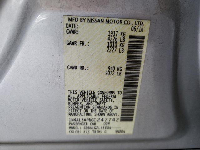 Photo 10 from auction – 2016 NISSAN ALTIMA 2.5 with VIN 1N4AL3AP6GC247742
