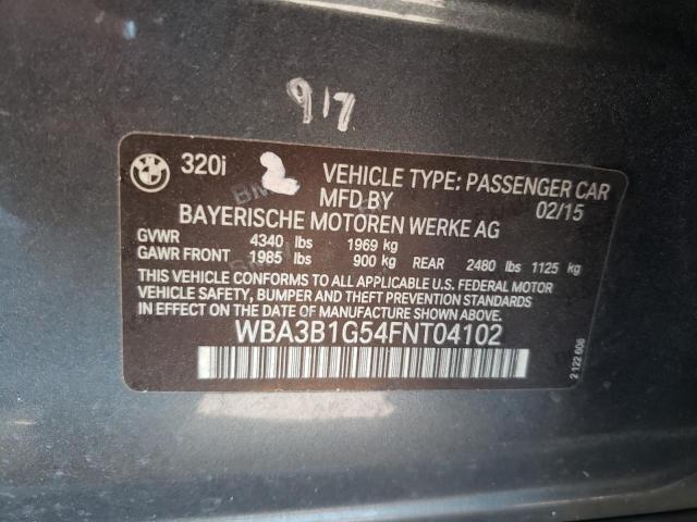 Photo 10 from auction – 2015 BMW 320 I with VIN WBA3B1G54FNT04102