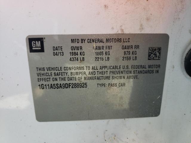 Photo 10 from auction – 2013 CHEVROLET MALIBU LS with VIN 1G11A5SA9DF288925