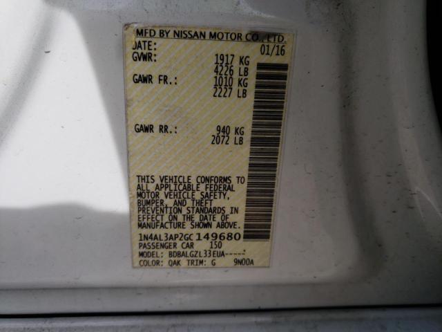 Photo 10 from auction – 2016 NISSAN ALTIMA 2.5 with VIN 1N4AL3AP2GC149680