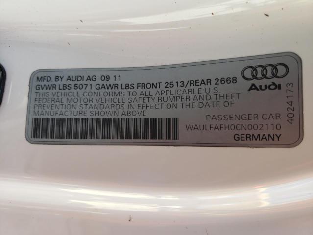 Photo 10 from auction – 2012 AUDI A5 PREMIUM with VIN WAULFAFH0CN002110