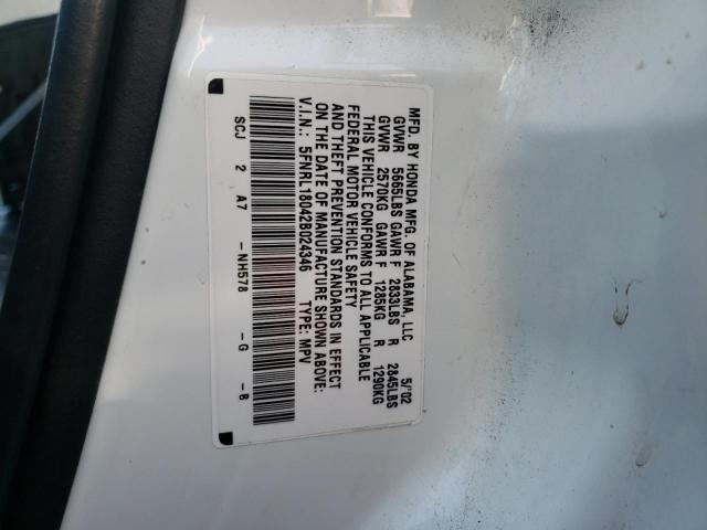 Photo 10 from auction – 2002 HONDA ODYSSEY with VIN 5FNRL18042B024346