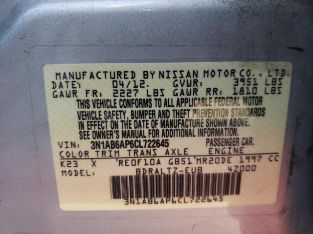Photo 10 from auction – 2012 NISSAN SENTRA 2.0 with VIN 3N1AB6AP6CL722645