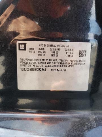 Photo 10 from auction – 2014 CHEVROLET SONIC LT with VIN 1G1JC5SB2E4232244