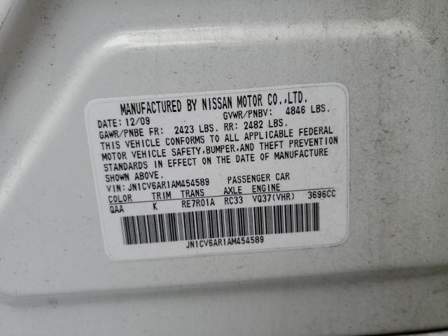Photo 10 from auction – 2010 INFINITI G37 with VIN JN1CV6AR1AM454589