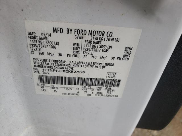 Photo 10 from auction – 2014 FORD F150 with VIN 1FTNF1CF8EKE27996