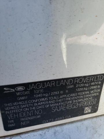 Photo 10 from auction – 2017 JAGUAR XE PRESTIG with VIN SAJAE4BG2HA969037