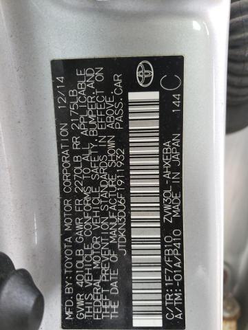 Photo 10 from auction – 2015 TOYOTA PRIUS with VIN JTDKN3DU6F1911932