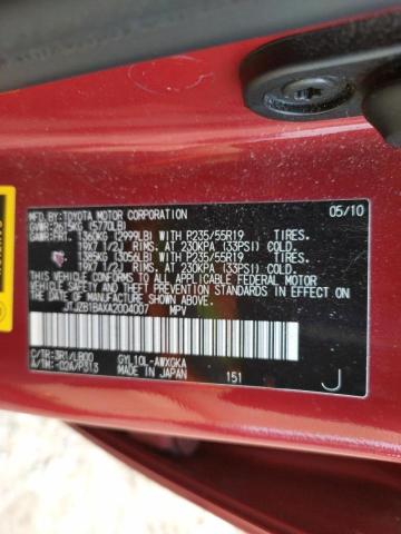 Photo 10 from auction – 2010 LEXUS RX 450 with VIN JTJZB1BAXA2004007
