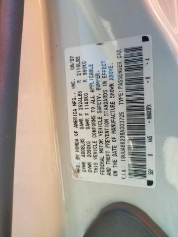 Photo 10 from auction – 2008 ACURA TL with VIN 19UUA66208A003725