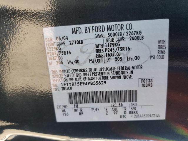 Photo 10 from auction – 2004 FORD RANGER SUP with VIN 1FTYR15E94PB55629