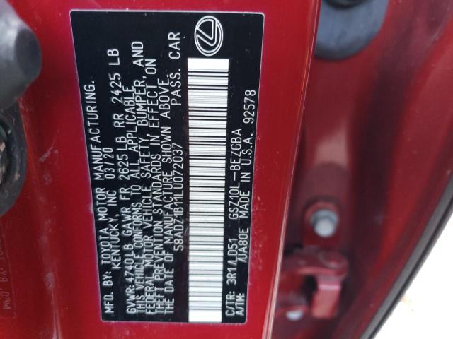 Photo 10 from auction – 2020 LEXUS ES 350 with VIN 58ADZ1B11LU072037