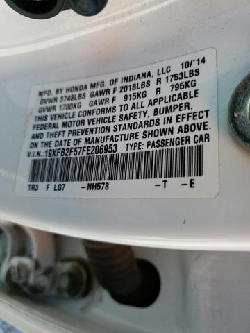 Photo 10 from auction – 2015 HONDA CIVIC LX with VIN 19XFB2F57FE206953