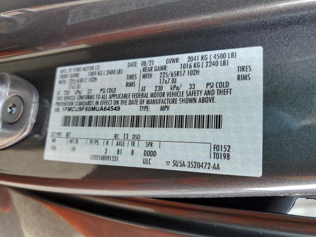 Photo 10 from auction – 2021 FORD ESCAPE S with VIN 1FMCU9F60MUA64549