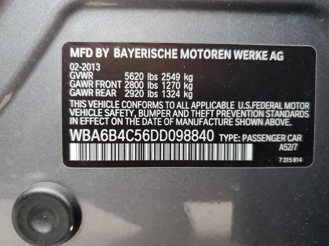 Photo 10 from auction – 2013 BMW 650 XI with VIN WBA6B4C56DD098840